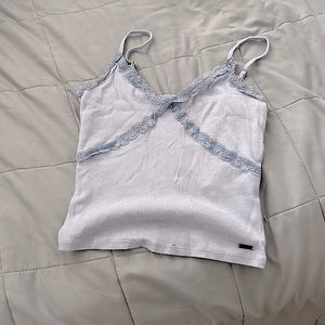 Baby blue lace crop top